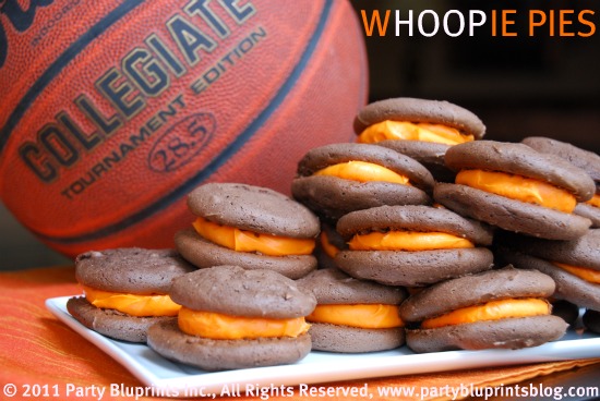 Basketball whoopie pies for march madness
