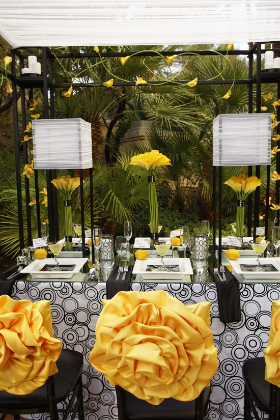 Whimsical black and yellow modern table