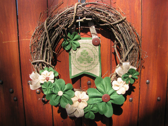 Rustic St. Patricks Day wreath