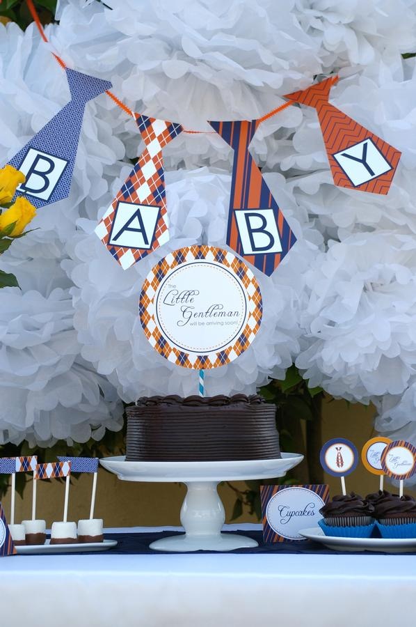 tie themed baby shower for boy