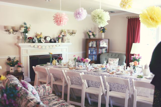 Bridal shower tea party at home
