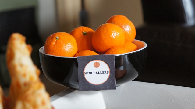 Mini ballers for March Madness basketball party- B. Lovely Events