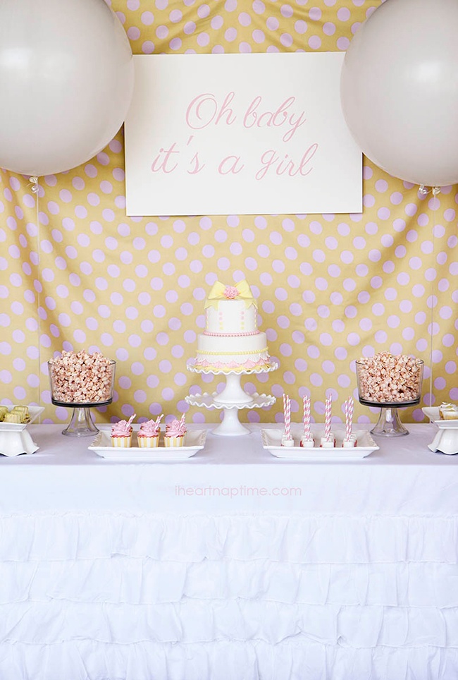 Oh baby it's a girl baby shower backdrop
