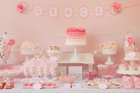 pink ruffles and tutus ballerina party dessert bar
