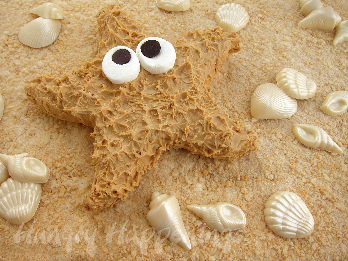 Peanut Butter Fudge Starfish, summer recipe, recipes, beach themed party food, pool party desserts