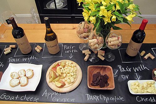 Chalkboard runner-great for a wine and cheese party or even dinner party!