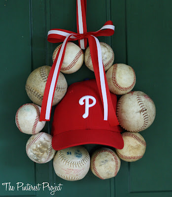 DIY Vintage baseball wreath