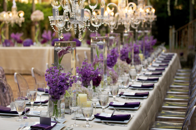 Purple Modern Luxe Wedding Tablescape