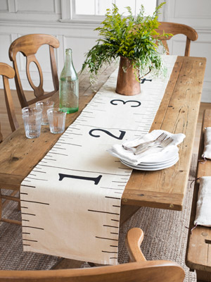 Ruler table runner for Back to School Party